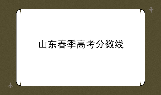 山东春季高考分数线