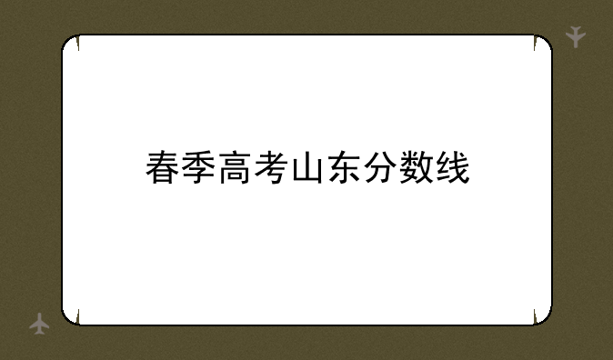 春季高考山东分数线