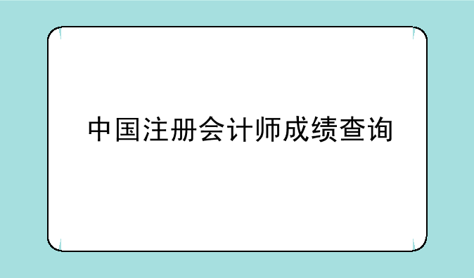 中国注册会计师成绩查询