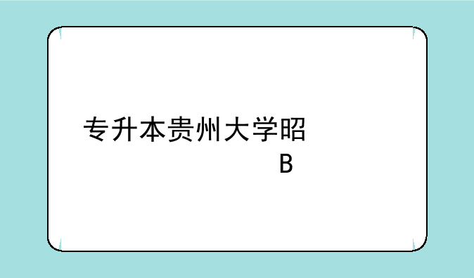 专升本贵州大学是大自考吗
