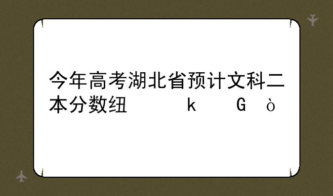 今年高考湖北省预计文科二本分数线多少？