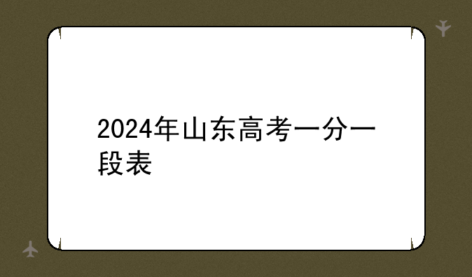 2024年山东高考一分一段表