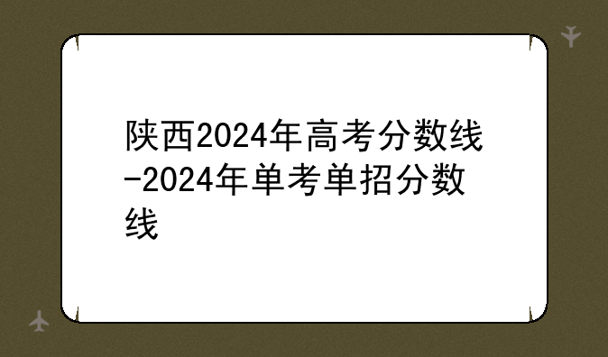陕西2024年高考分数线-2024年单考单招分数线
