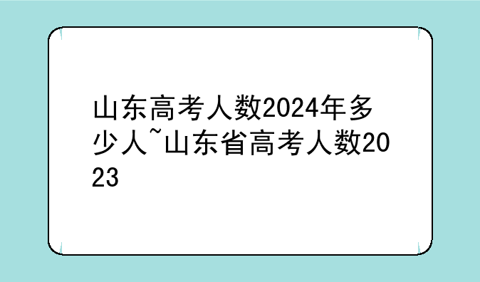山东高考人数2024年多少人~山东省高考人数2023